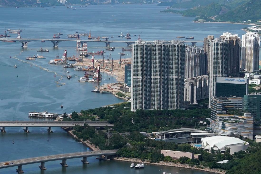 New residential estates and other projects under construction in Tung Chung on June 30, 2020. Photo: Felix Wong