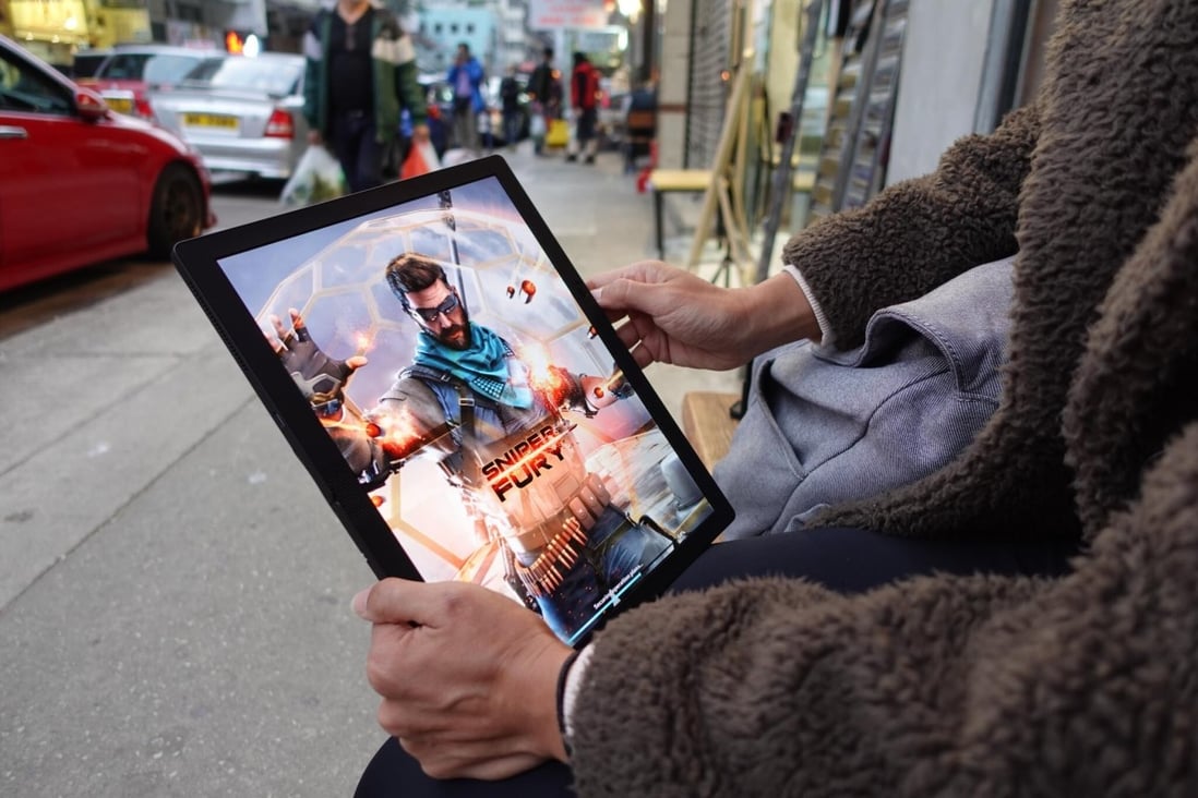 Lenovo’s ThinkPad X1 Fold tablet computer, offering an immersive 13.3-inch viewing experience. Photo: SCMP