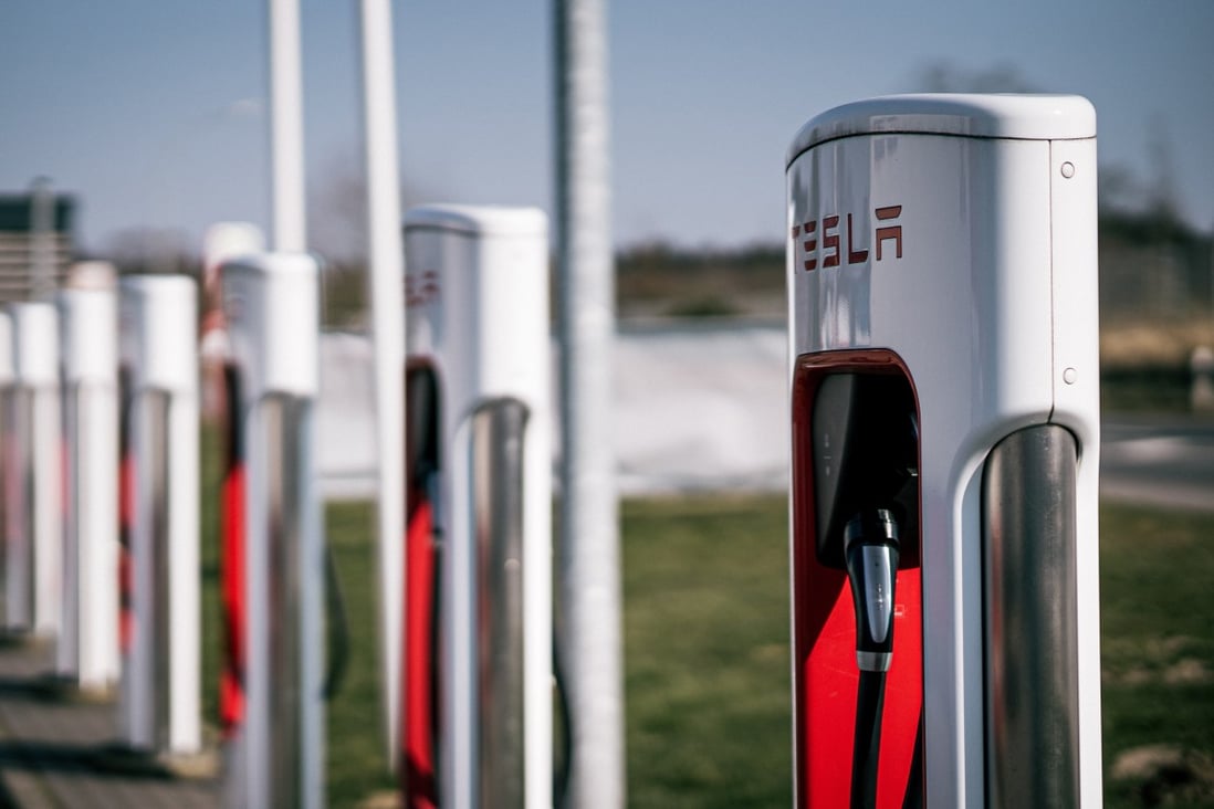 Company says a 15-minute charge by a supercharger can add 250km to its cars’ driving range. Photo: Shutterstock Images