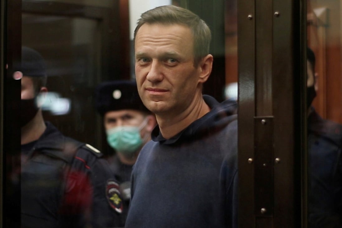 Alexei Navalny at a court in Moscow. Photo: Reuters