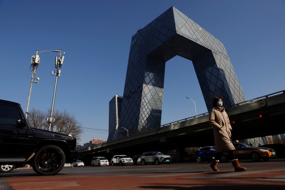 The headquarters of CCTV and its English-language sister channel CGTN in Beijing. Britain’s media regulator has revoked CGTN’s broadcasting licence. Photo: Reuters