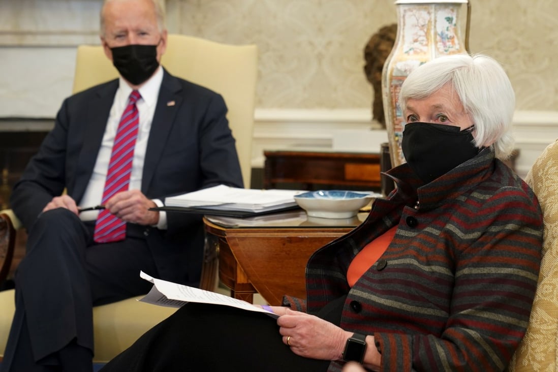 Former US Federal Reserve chair Janet Yellen was sworn in as treasury secretary last week. Photo: Reuters