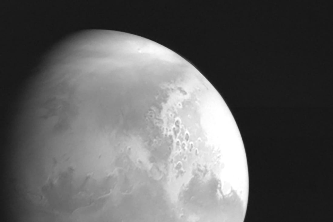 This image of Mars captured by China’s Mars probe Tianwen-1 was released by China’s space agency on Friday. Image: China National Space Administration handout via AFP