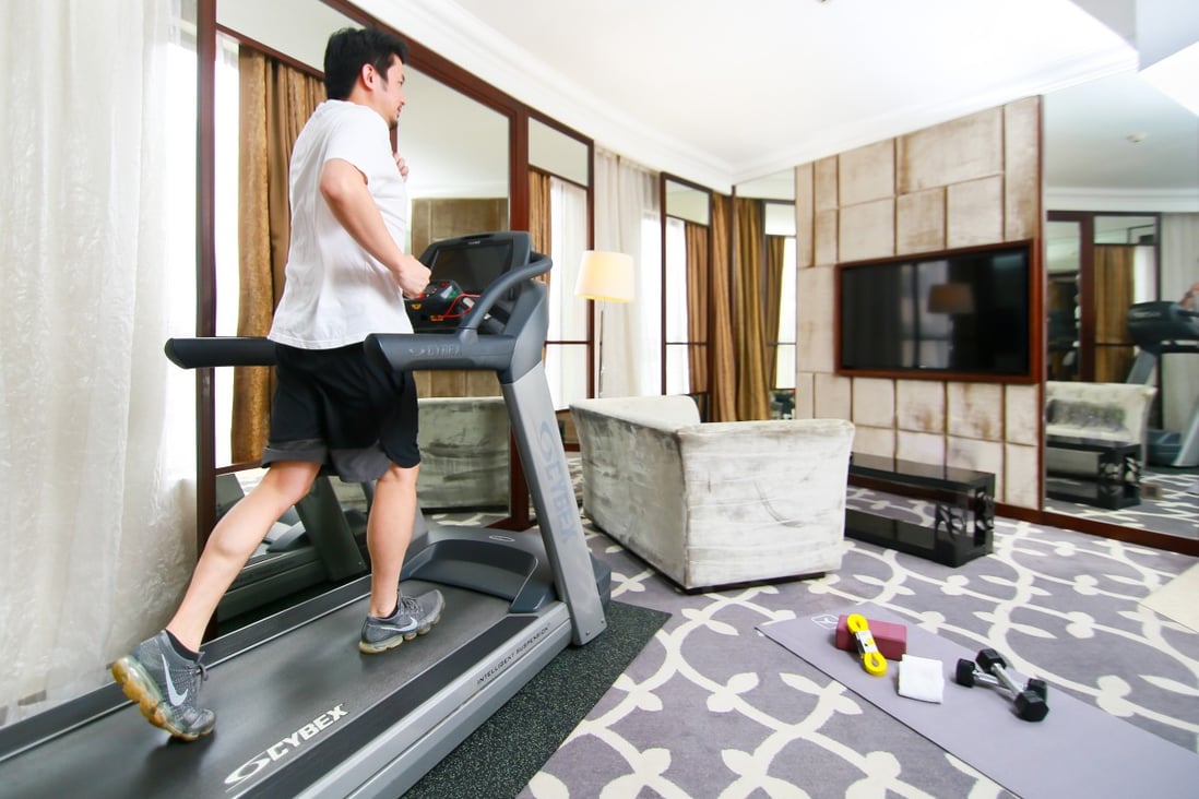 Guests isolating at Hong Kong Dorsett Group hotels can rent workout equipment via the Dorsett Mart online platform. Hotels, gyms, and nimble entrepreneurs are renting out equipment to travellers in hotel quarantine who want to maintain a fitness regime.