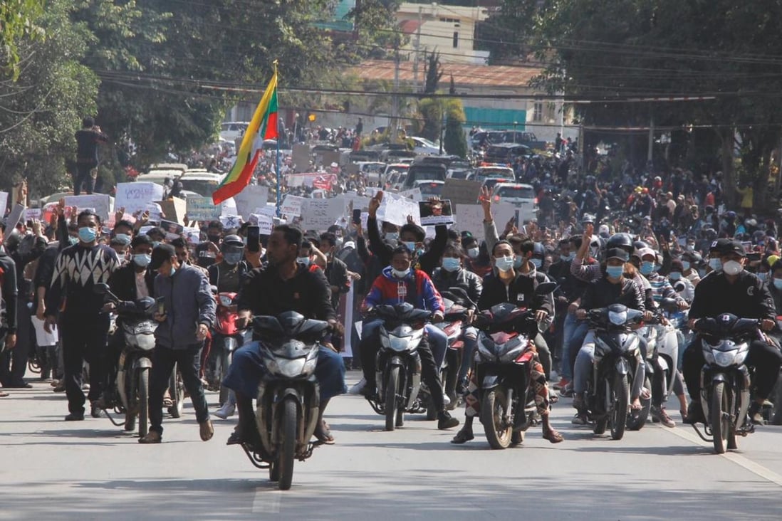 Anti-military government protests spread to the northern town of Lashio in Myanmar. Photo: Handout