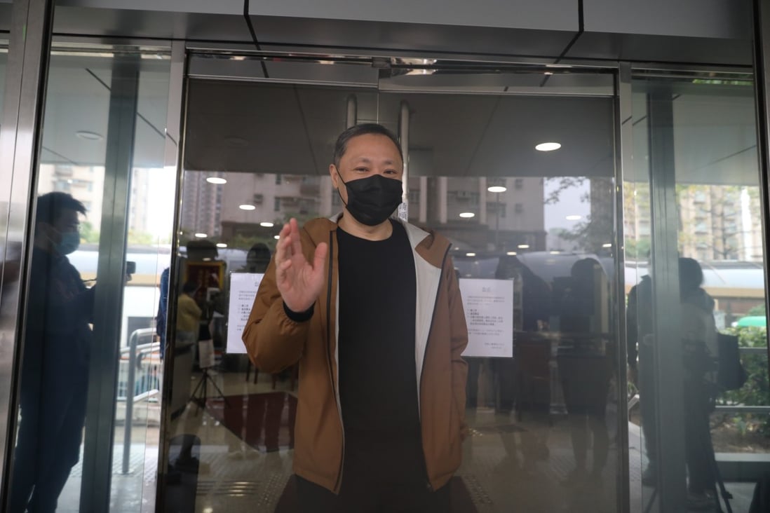 Benny Tai arrives at Ma On Shan Police Station on Wednesday. Photo: Nora Tam