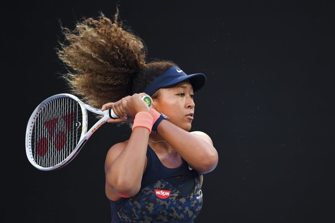 Naomi Osaka, of Japan, in action during her second round Women's singles match against Caroline Garcia, of France, at the Australian Open at Melbourne Park. Photo: EPA