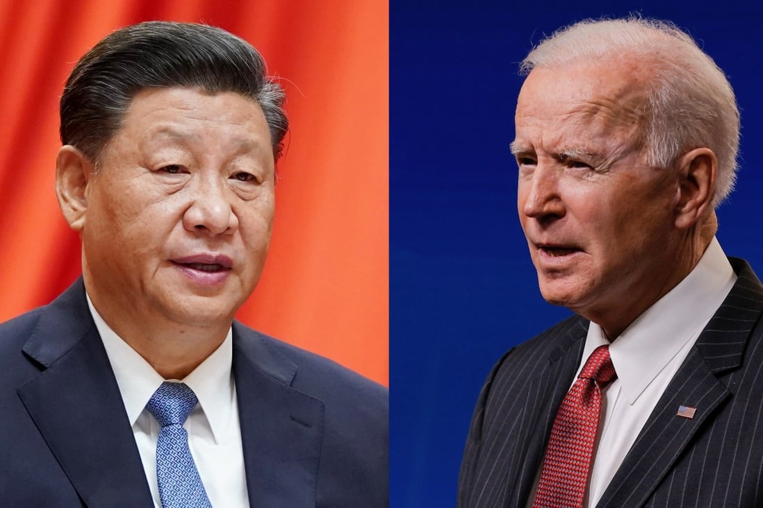 Xi Jinping and Joe Biden had their first phone conversation since the US president took office. Photo: Xinhua, Reuters