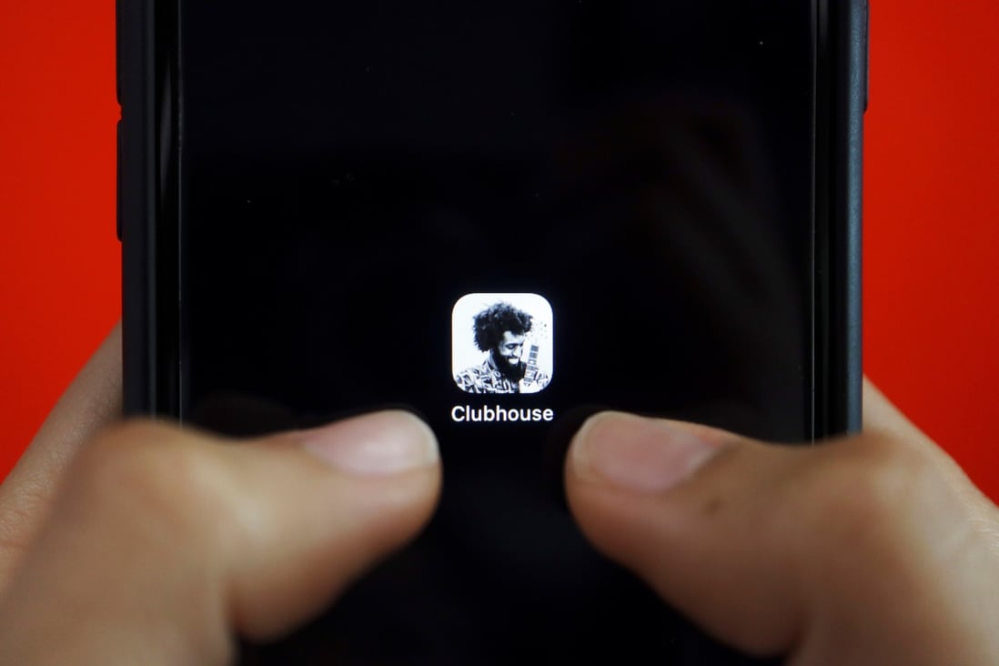 The social audio app Clubhouse as seen on a mobile phone. Photo: Reuters