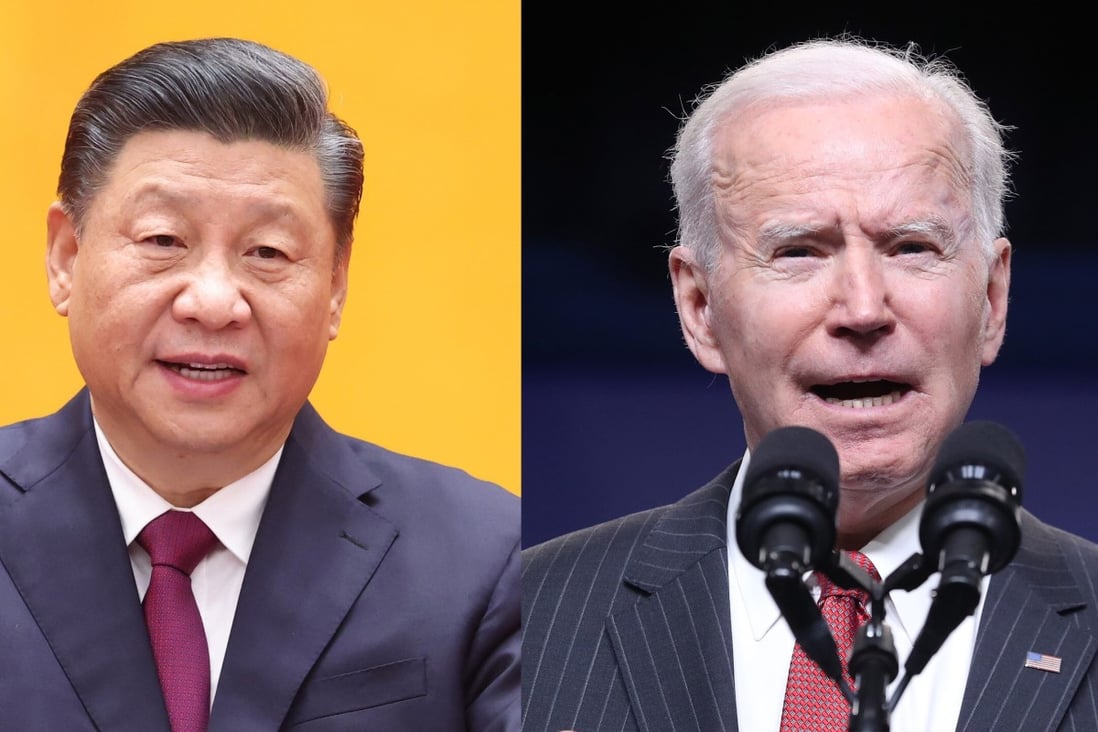 Chinese President Xi Jinping and his US counterpart Joe Biden had their first phone conversation on Thursday. Photo: Xinhua, Bloomberg