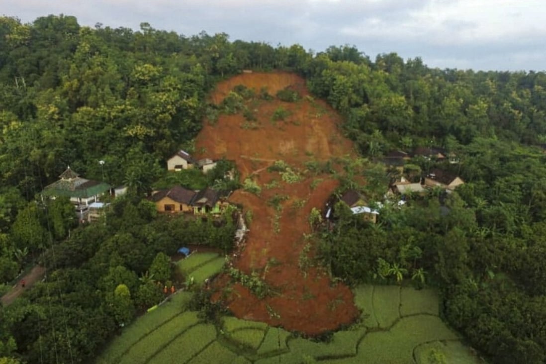 A portion of the village of Selopuro, East Java, was buried in the landslide. Photo: EPA-EFE