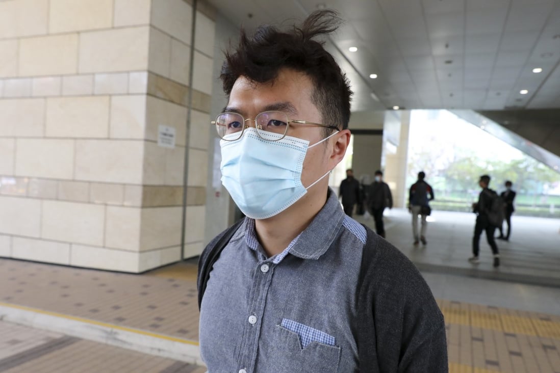 Former Hong Kong lawmaker Au Nok-hin arrives at West Kowloon Court on Tuesday. Photo: Nora Tam