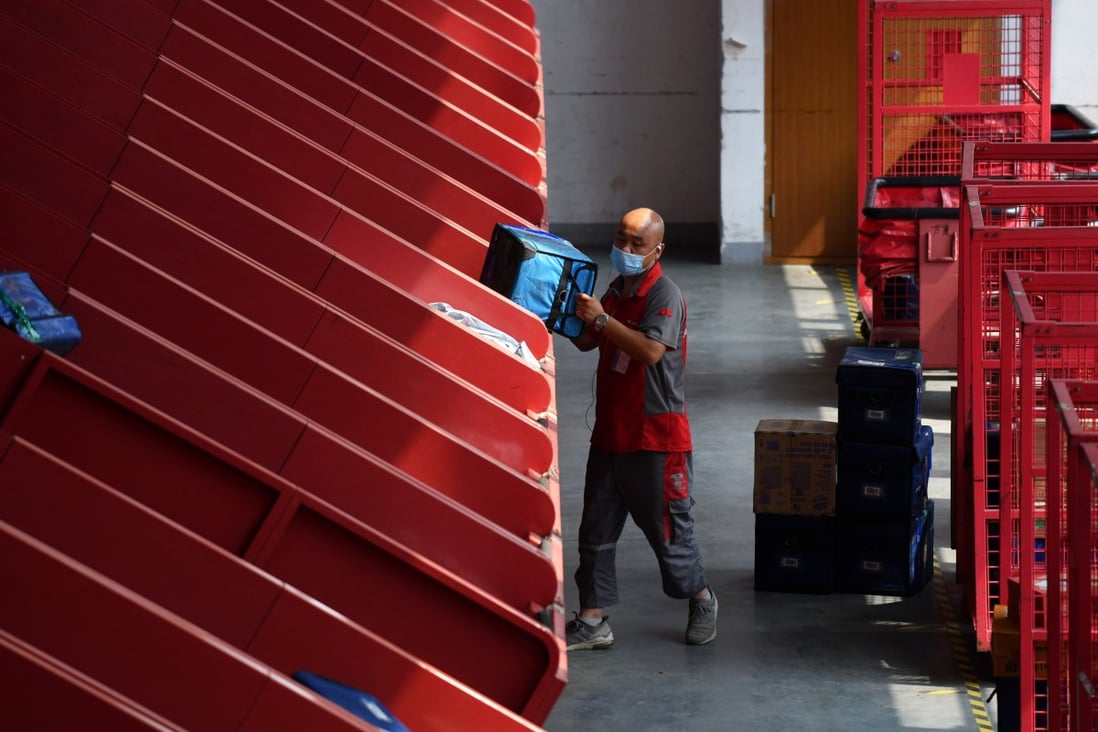 A JD.com distribution centre in Beijing. Logistics and other services have steadily accounted for a larger portion of JD.com’s revenue. Photo: AFP