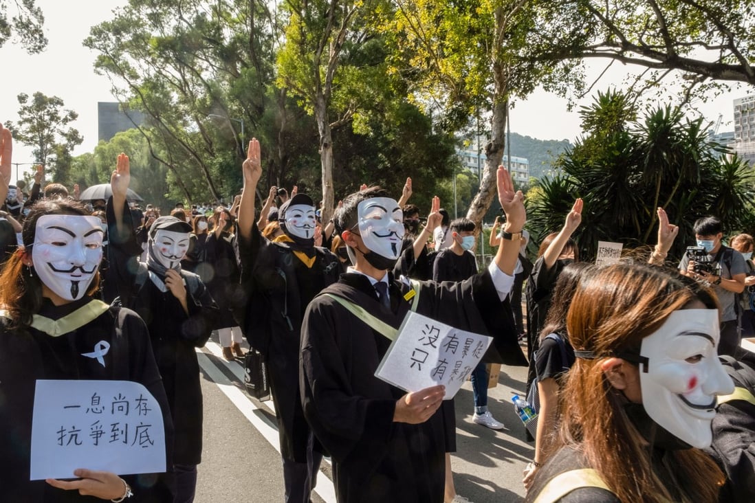 A protest was held on November 19 last year at Chinese University’s Sha Tin campus. Photo: Getty Images