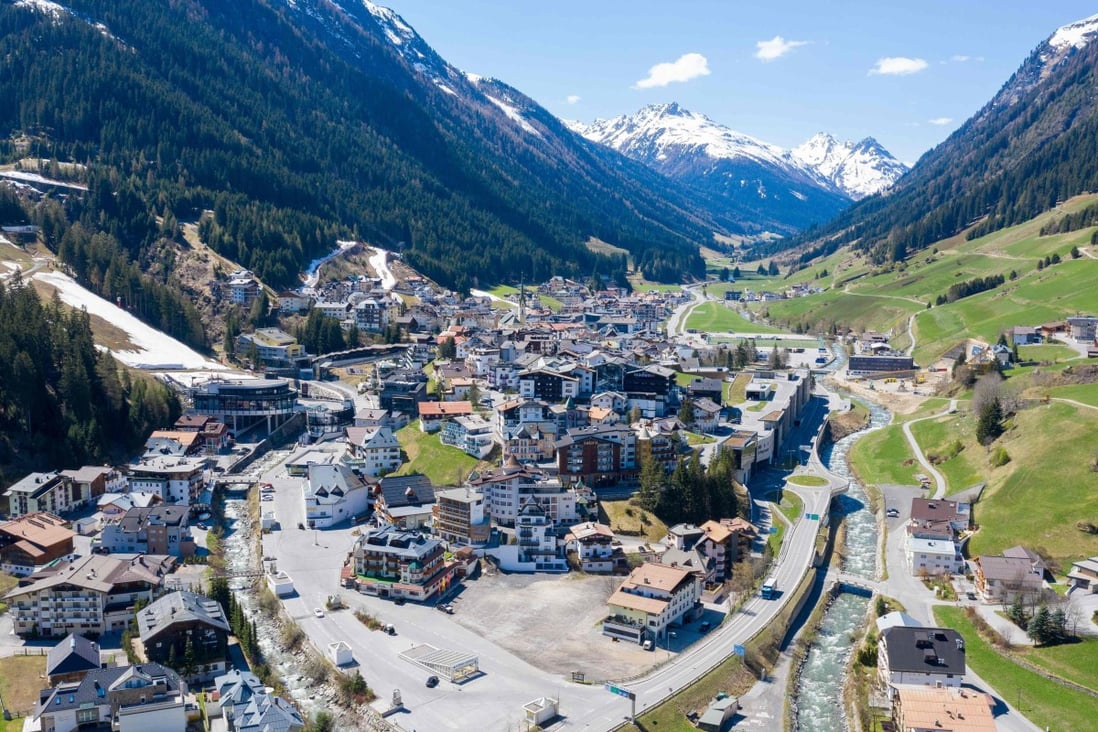 An aerial view of the village of Ischgl, Austria. File photo: AFP