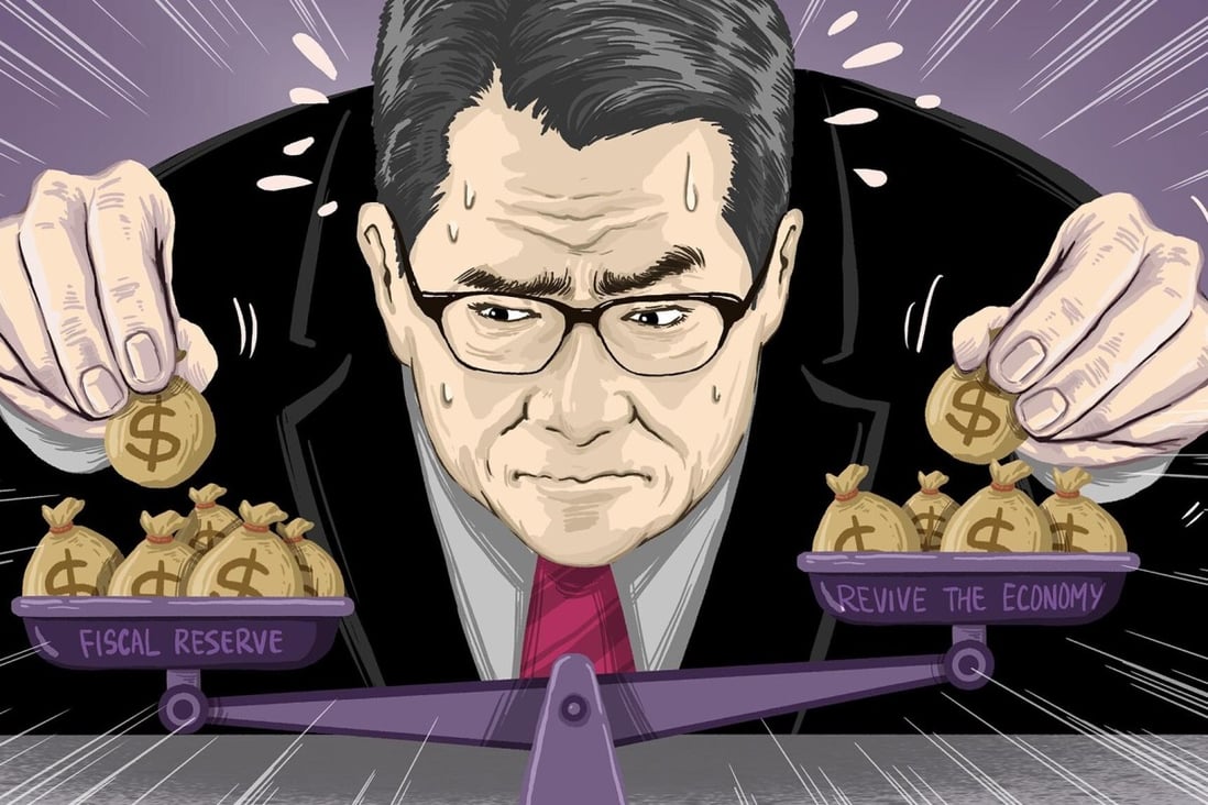 Hong Kong finance chief Paul Chan has already dropped hints that his hands will be tied by the city’s record budget deficit and shrinking reserves. Illustration: Ka-kuen Lau