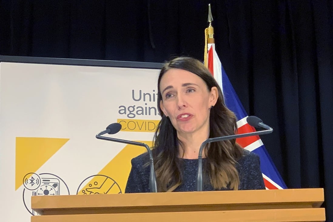New Zealand's Prime Minister Jacinda Ardern talking to the news media in Wellington this month after a lockdown in Auckland was announced. Photo: AP