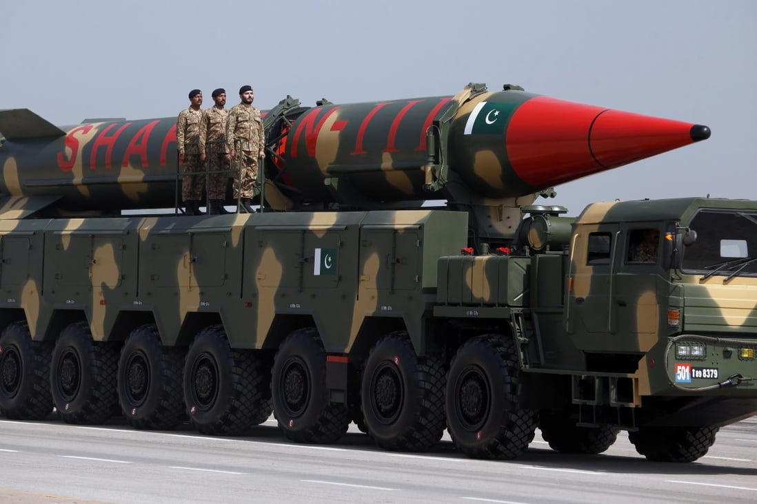 A Pakistani-made Shaheen-III missile, which is capable of carrying nuclear warheads, on display during a military parade in Islamabad. Photo: AP