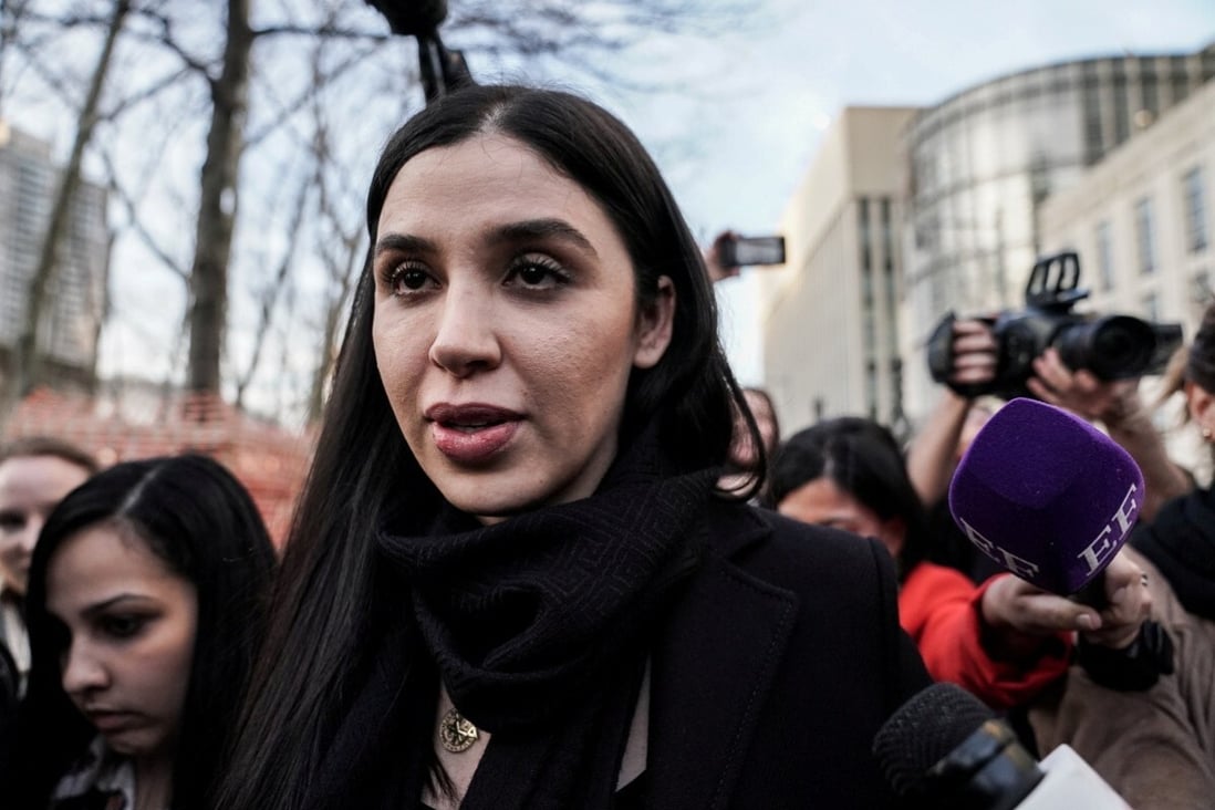 Emma Coronel Aispuro, the wife of “El Chapo” Guzman, leaves the courthouse during her husband’s trial in New York in February 2019. Photo: Reuters