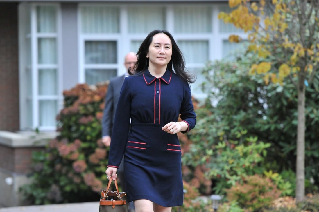 Huawei’s chief financial officer Meng Wanzhou leaving her Vancouver home to appear in British Columbia Supreme Court, in Vancouver, British Columbia on October 27, 2020. Photo: AFP
