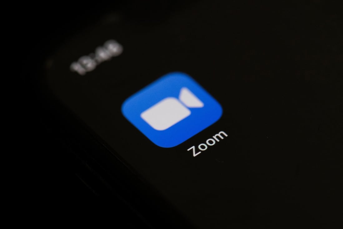 The logo of the social network application Zoom on the screen of a phone. Photo: AFP