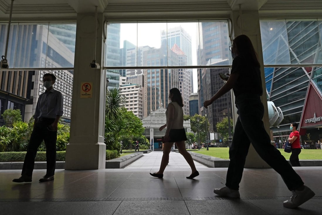 Singapore’s economy is slowly picking up after it contracted 5.4 per cent last year. Photo: AFP
