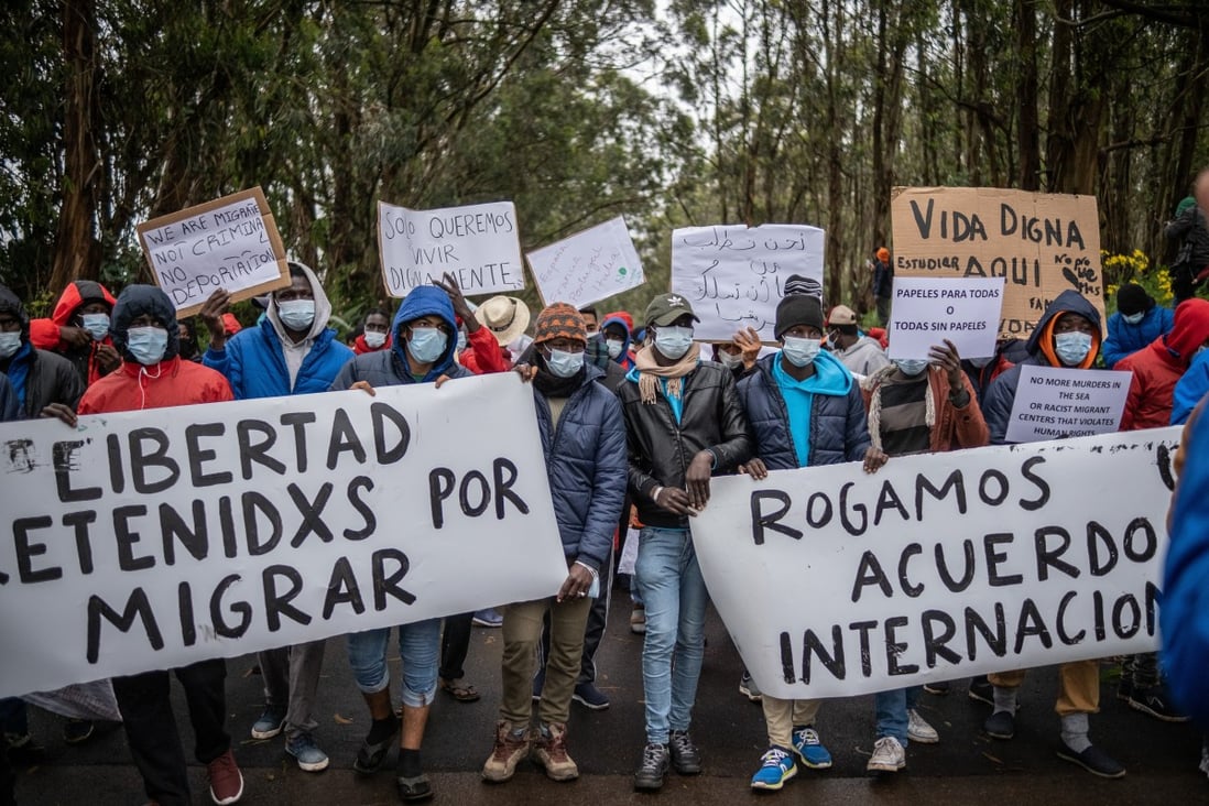 African Migrants On Tenerife Demonstrate To Demand Permission To Travel To Spanish Mainland South China Morning Post African Migrants On Tenerife Demonstrate To Demand Permission To Travel To Spanish Mainland South China Morning Post