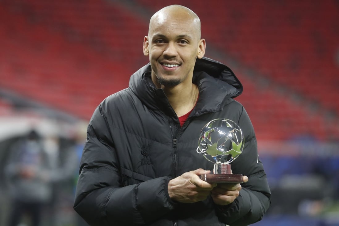 Fabinho was awarded man of the match against Leipzig in the Champions League in midweek, but will be Liverpool’s player of the year? Photo: AP