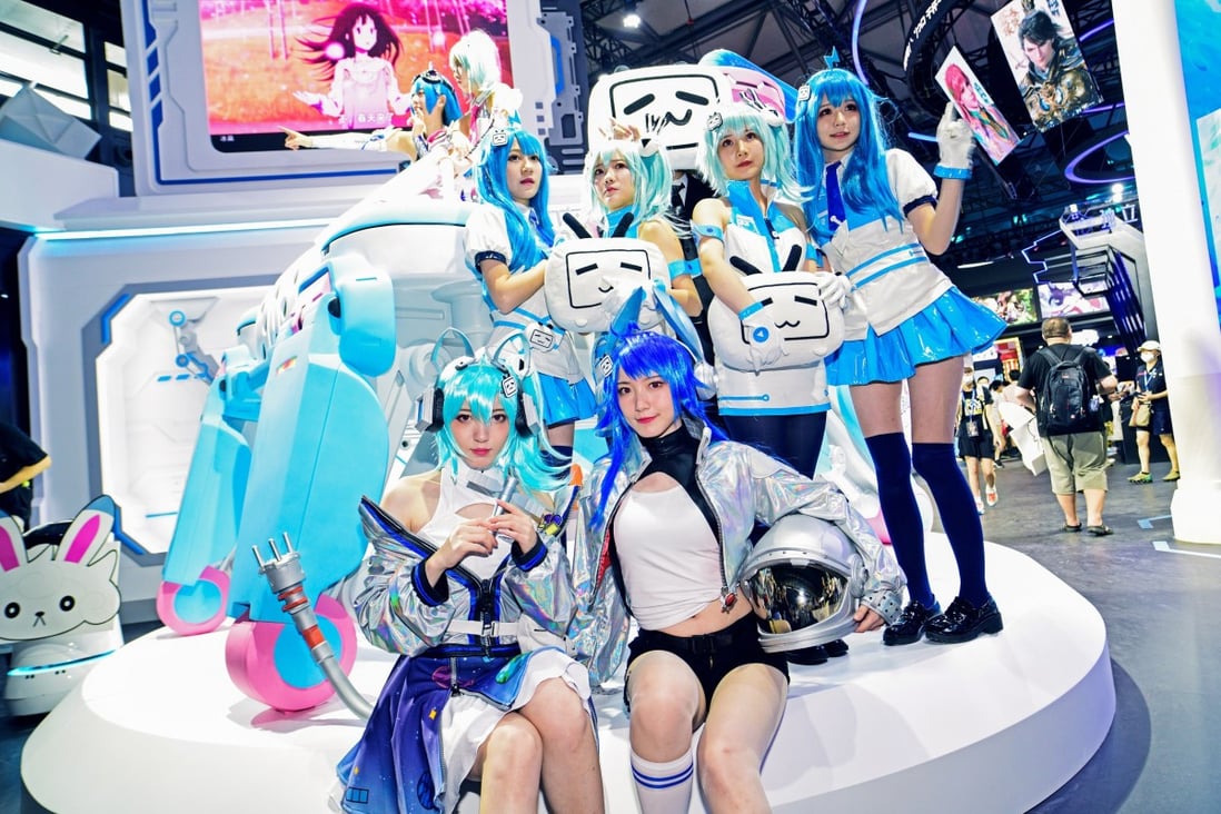 Cosplayers perform at the Bilibili stand during ChinaJoy at Shanghai New International Expo Center, China, on July 31, 2020. Photo: Getty Images