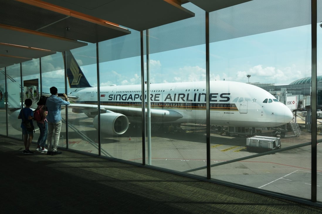 A Singapore Airlines aircraft parked at Changi airport. Photo: Xinhua