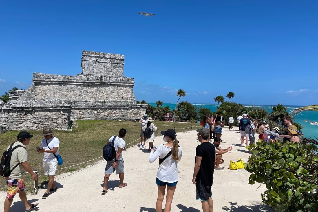 Tourists visit the pre-Columbian Mayan site of Tulum in the Mexican state of Quintana Roo. Photo: AFP
