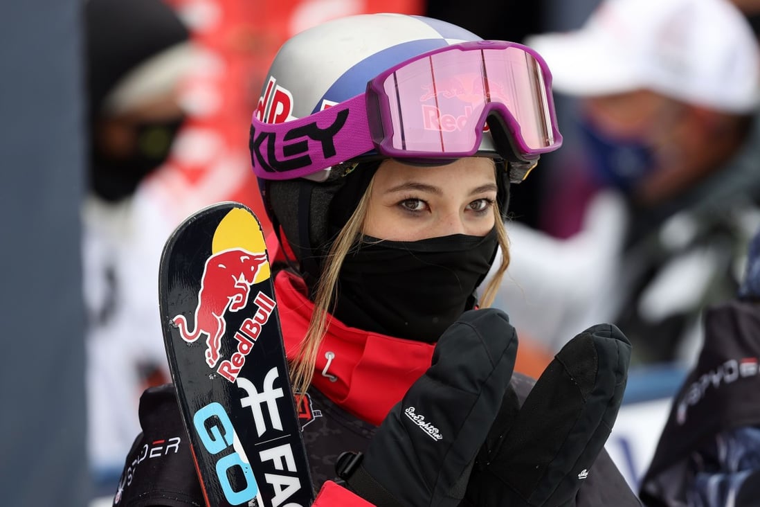 Eileen Gu of China wins first place in the women's freeski slopestyle final at the 2021 FIS Snowboard and Freeski World Championship at Buttermilk Ski Resort in Aspen, Colorado in March. Photo: AFP
