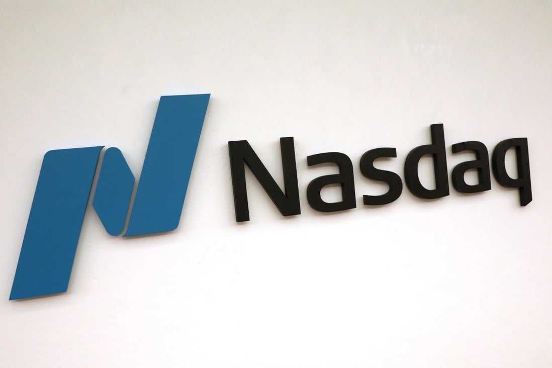 The Nasdaq logo is displayed n New York, US, on May 2, 2019. Photo: Reuters