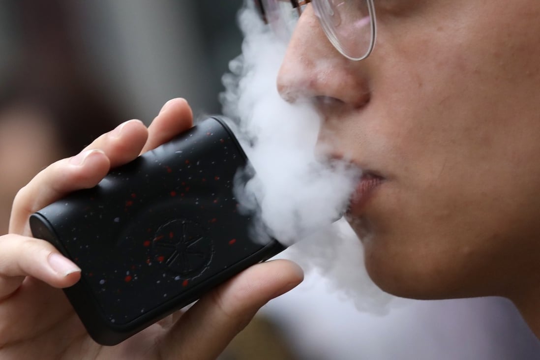 The government introduced a bill to outlaw the import and sale of new smoking products to the Legislative Council was introduced in 2019. Photo: SCMP / Nora Tam