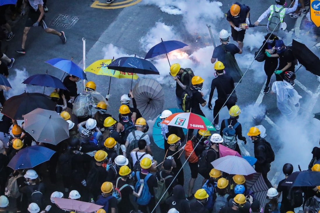 The trial centres on a July protest in Sheung Wan during the 2019 anti-government movement. Photo: Edmond So
