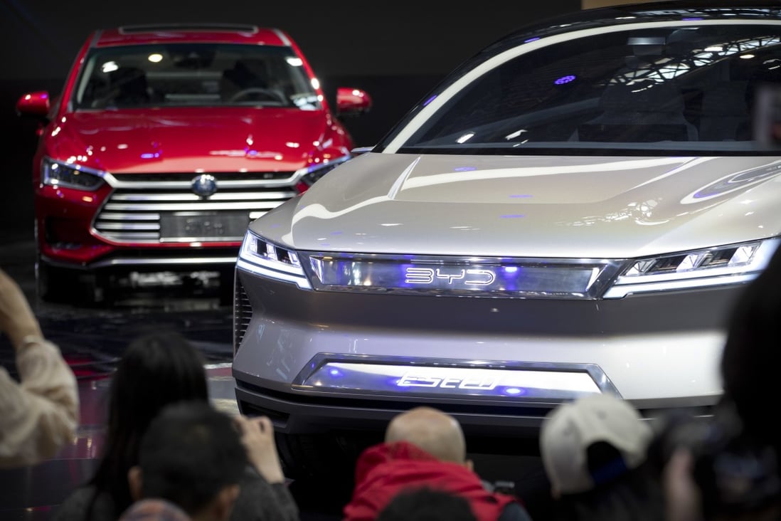 BYD had a 12.9 per cent share of China’s new energy vehicle market, trailing the 14.7 per cent share by SAIC-GM-Wuling. Photo: AP Photo