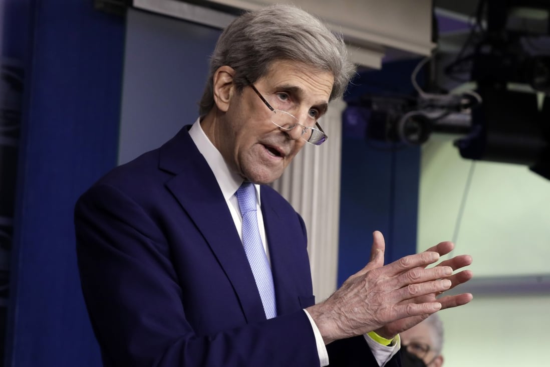 John Kerry, US special presidential envoy for climate, speaks during a news conference at the White House in April. Photo: Bloomberg