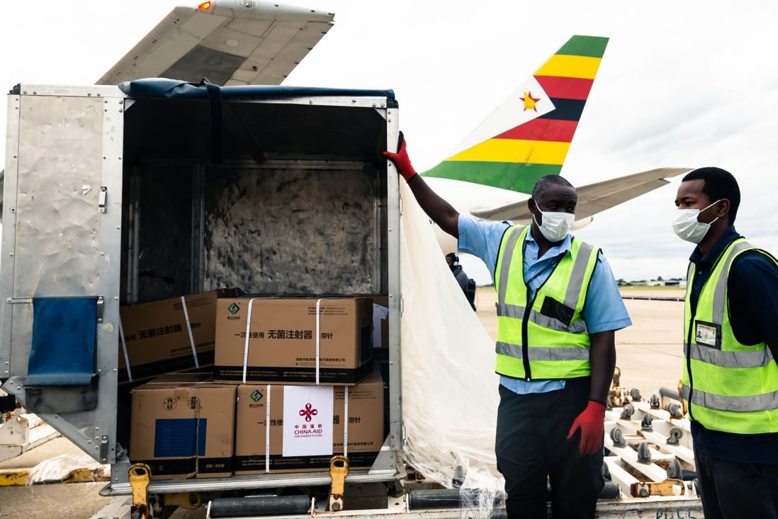 Sinopharm vaccines arrive in Harare, Zimbabwe. China has pledged to donate doses to 35 African nations and the African Union Commission. Photo: AFP
