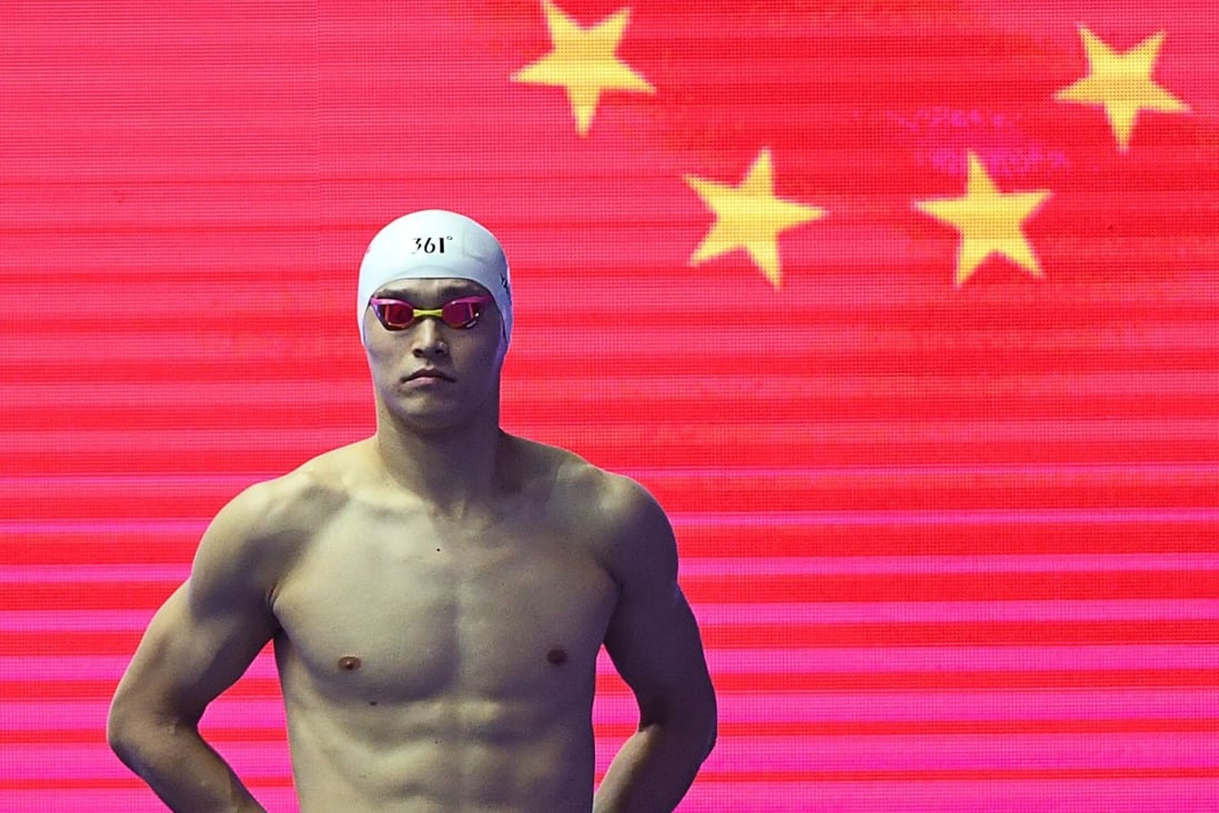 Sun Yang before the men’s 800m freestyle final at the 2019 World Swimming Championships in Gwangju, South Korea. Photo: AFP
