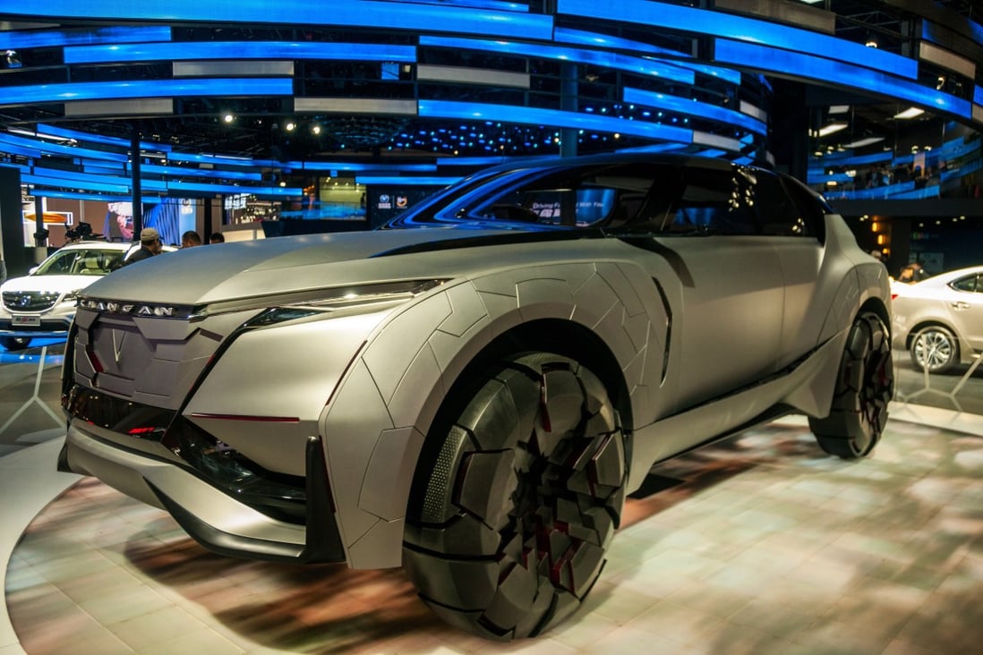 A concept of Chongqing Changan Automobile’s Yueyue sports-utility vehicle (SUV) at the 2017 Shanghai Auto Show. Photo: Mark Andrews.