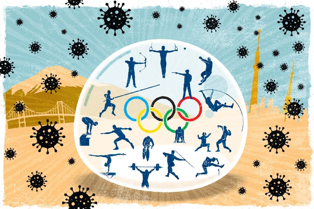Athletes will be inside a bubble during the Tokyo Olympics even as the Covid-19 pandemic rages on in Japan. Illustration: Joe Lo