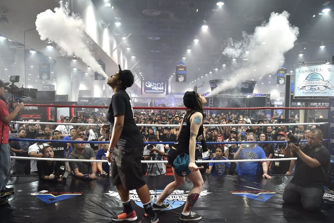 A biggest vape cloud competition at a vape summit in Las Vegas in 2015. Photo: Reuters