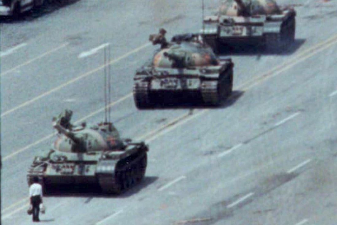 A man stands in front of tanks on Beijing’s Avenue of Eternal Peace amid the 1989 Tiananmen Square crackdown. Photo: Reuters