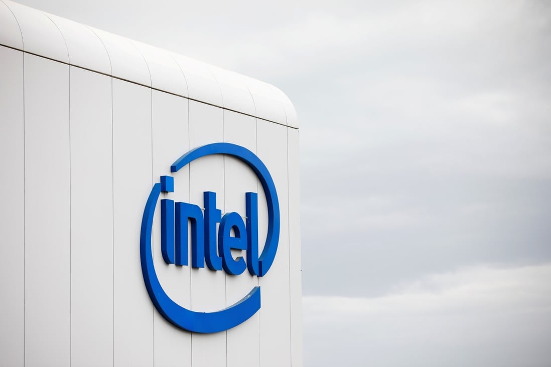 The logo of US chip maker Intel seen on their “smart building” in Petah Tikva, near Tel Aviv, Israel on December 15, 2019. The company’s CEO said on Monday that the global chip shortage could persist for years. Photo: Reuters