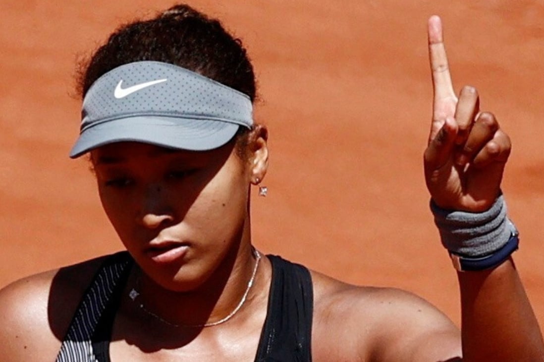 Japan’s Naomi Osaka during her first round match against Romania’s Patricia Maria Tig at the 2021 French Open. Photo: Reuters