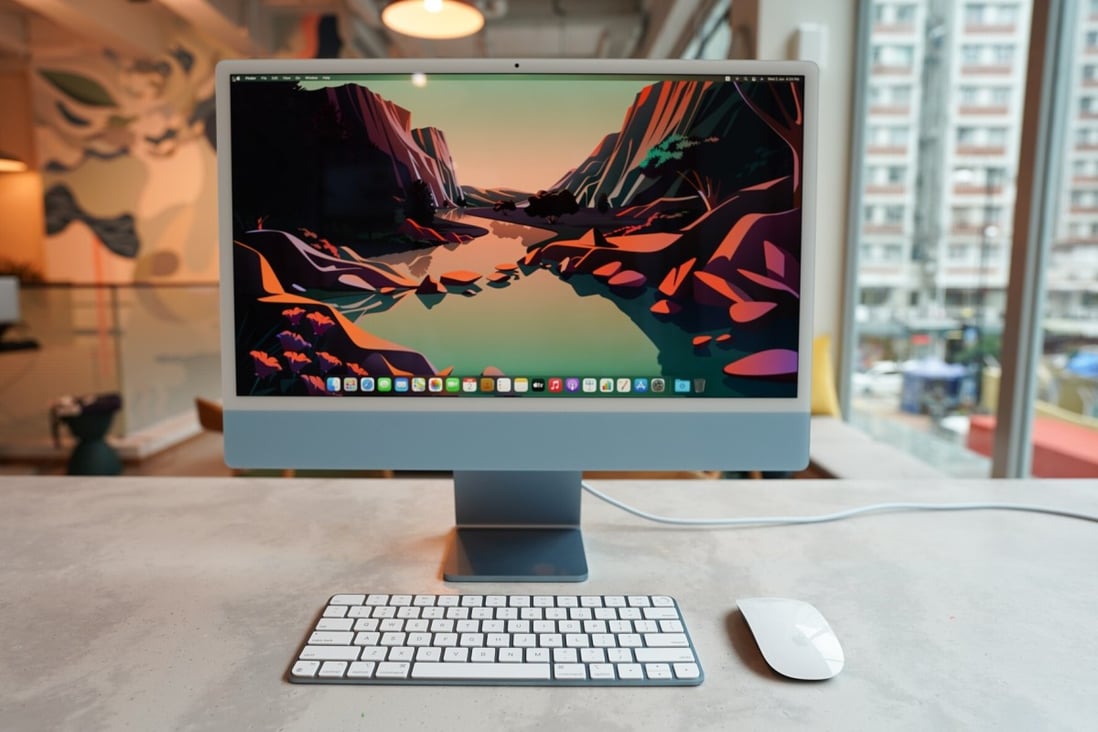 Apple’s 2021 iMac runs the latest version of MacOS and is powered by the same M1 chip as the iPad Air and Mac Mini released late last year. Photo: Ben Sin