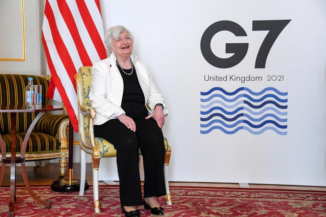 US Treasury Secretary Janet Yellen at the G7 Finance Ministers’ Meeting in London on June 5. While the US has, in the past, been opposed to global tax harmonisation, the Biden administration has been pushing for it. Photo: AFP