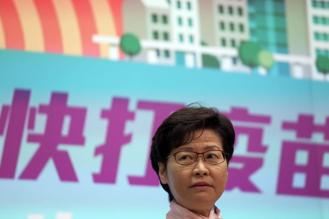 Chief Executive Carrie Lam addressed the media on Tuesday ahead of her weekly Executive Council meeting. Photo: Xiaomei Chen