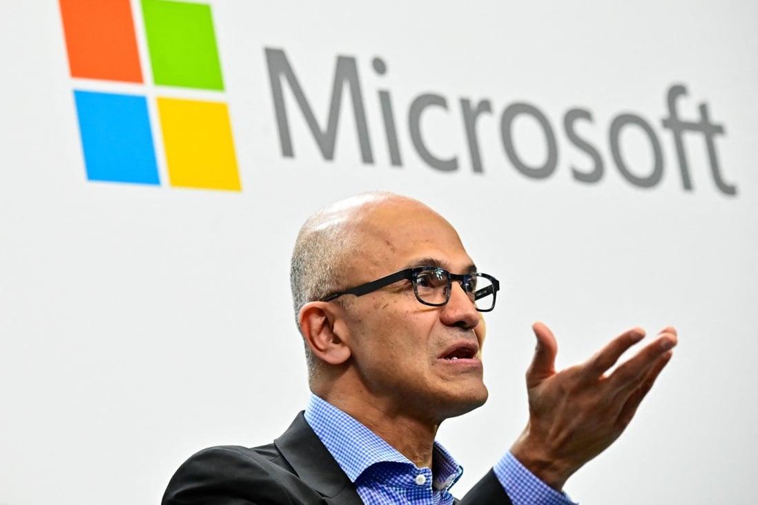 Microsoft CEO Satya Narayana Nadella, pictured here on February 27, 2019, is credited with turning the company around with a renewed focus on cloud, mobile computing and artificial intelligence. Photo: AFP