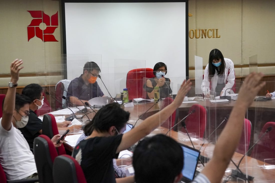 At least two-thirds of Hong Kong’s remaining opposition district councillors are expected to be disqualified. Photo: Felix Wong
